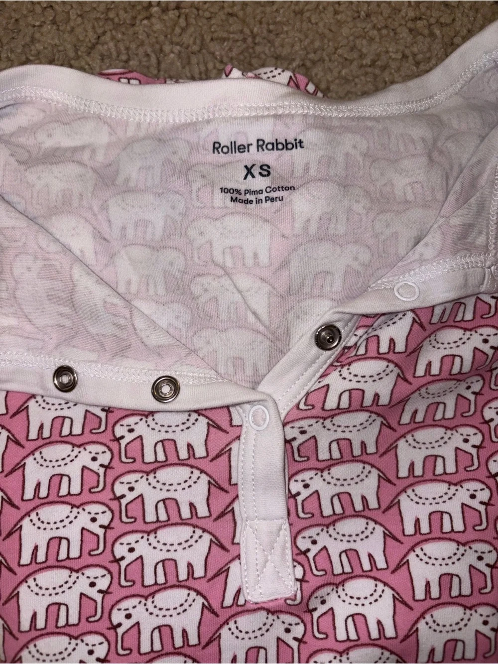 Pink Elephant Print Pajama Set - Roller Rabbit